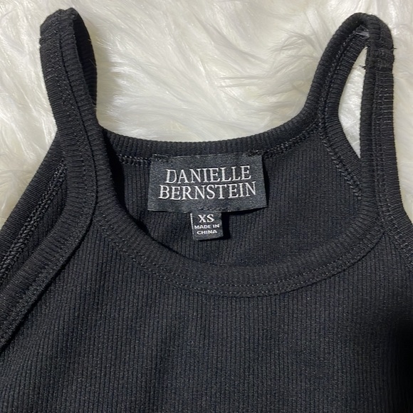NWT (XS) Danielle Bernstein shirt thong high neck ribbed black high leg bodysuit - Picture 8 of 11